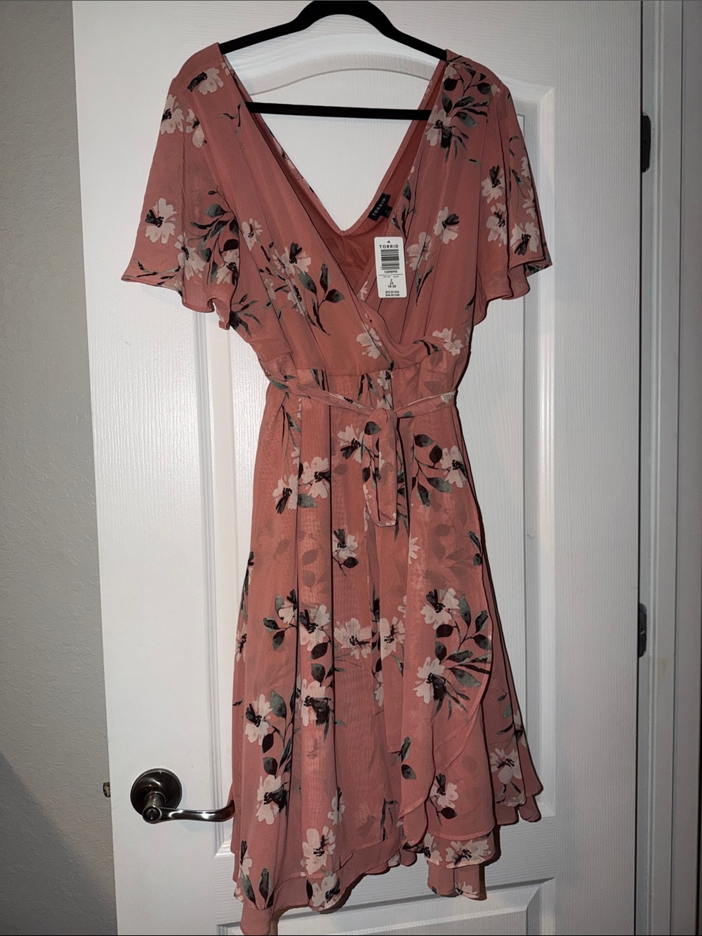 torrid Dusty Rose Floral Wrap Dress